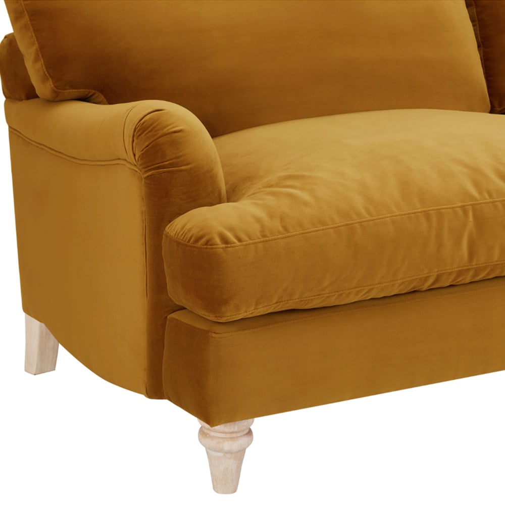 Home Detail Oxford 3 Seater Mustard Gold Velvet Sofa Image 6