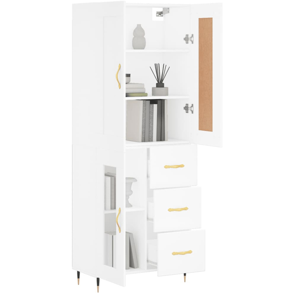 vidaXL 3 Door 3 Drawer White Highboard Image 3
