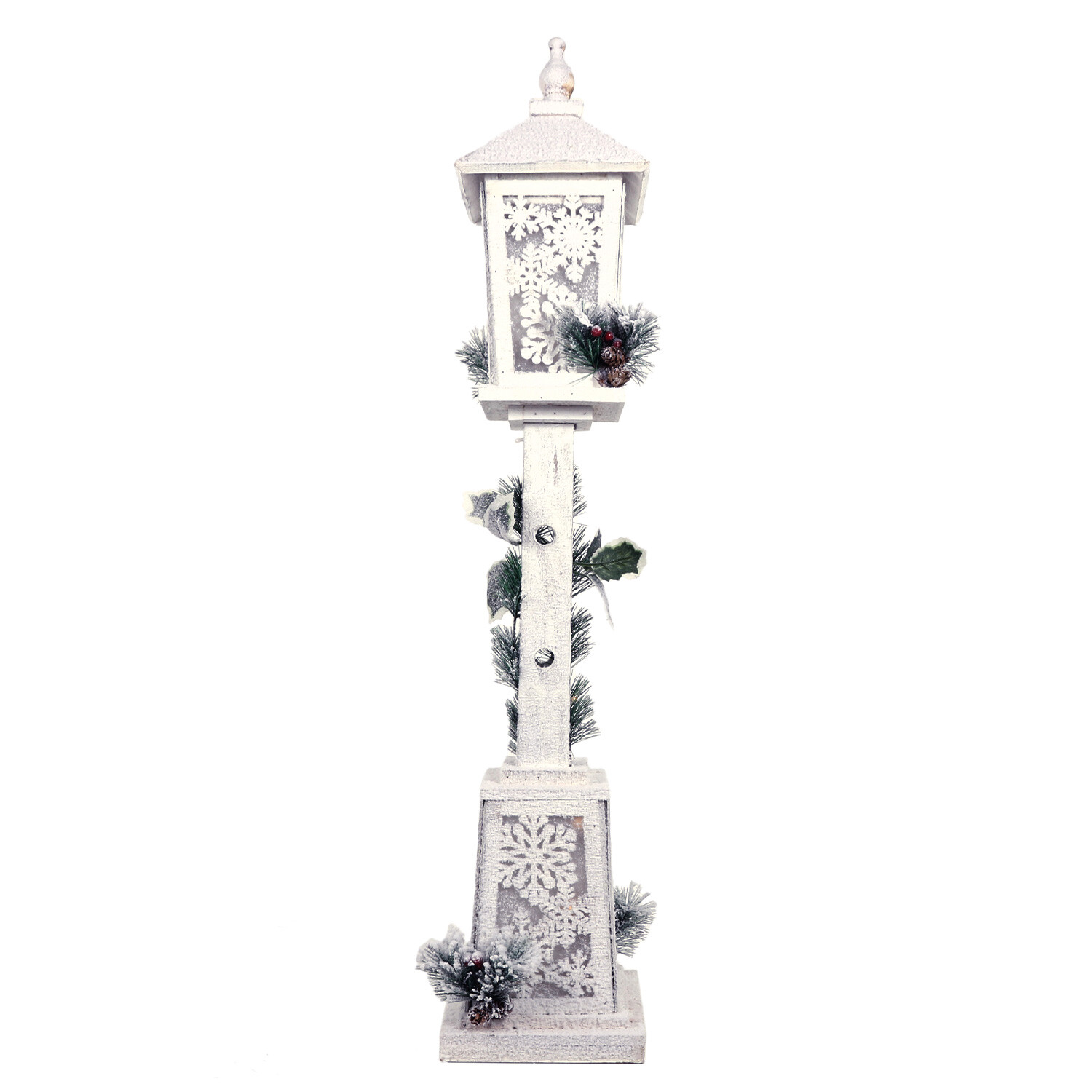 Frosted Fairytale White Snowy Wood Lantern Decoration Ornament Image 1