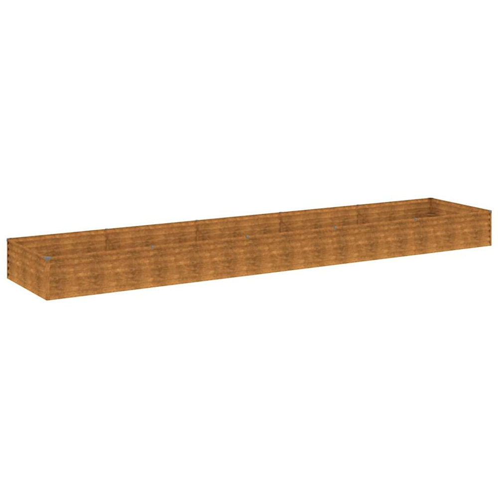 vidaXL Brown Corten Steel Raised Garden Bed 36 x 100 x 482cm Image 1