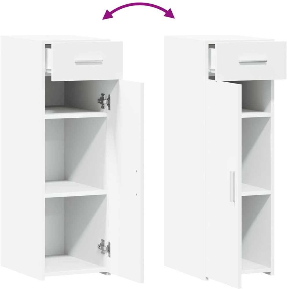 vidaXL Single Door Single Drawer White Sideboard Image 7