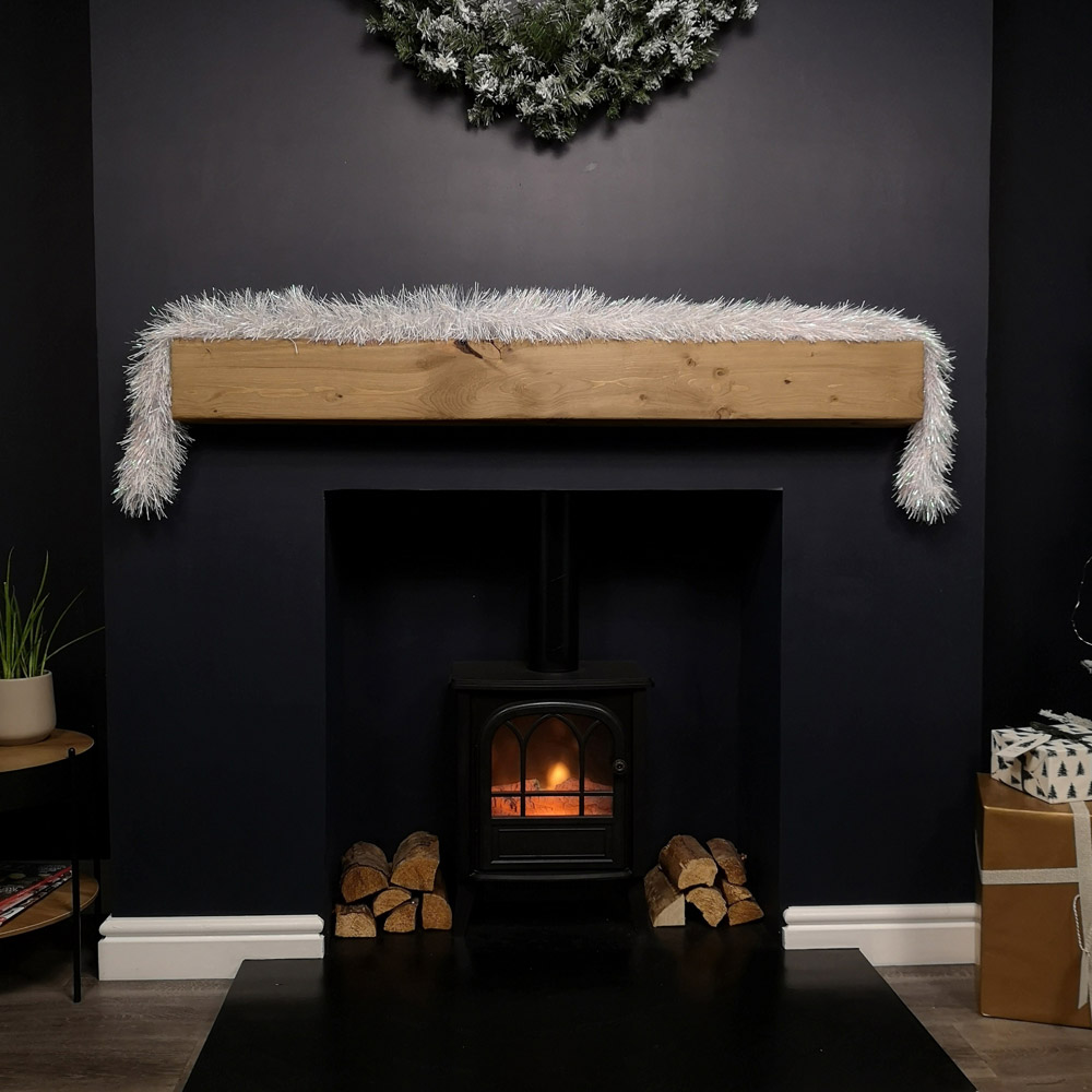 Samuel Alexander Iridescent White Christmas Tinsel 2m Image 2