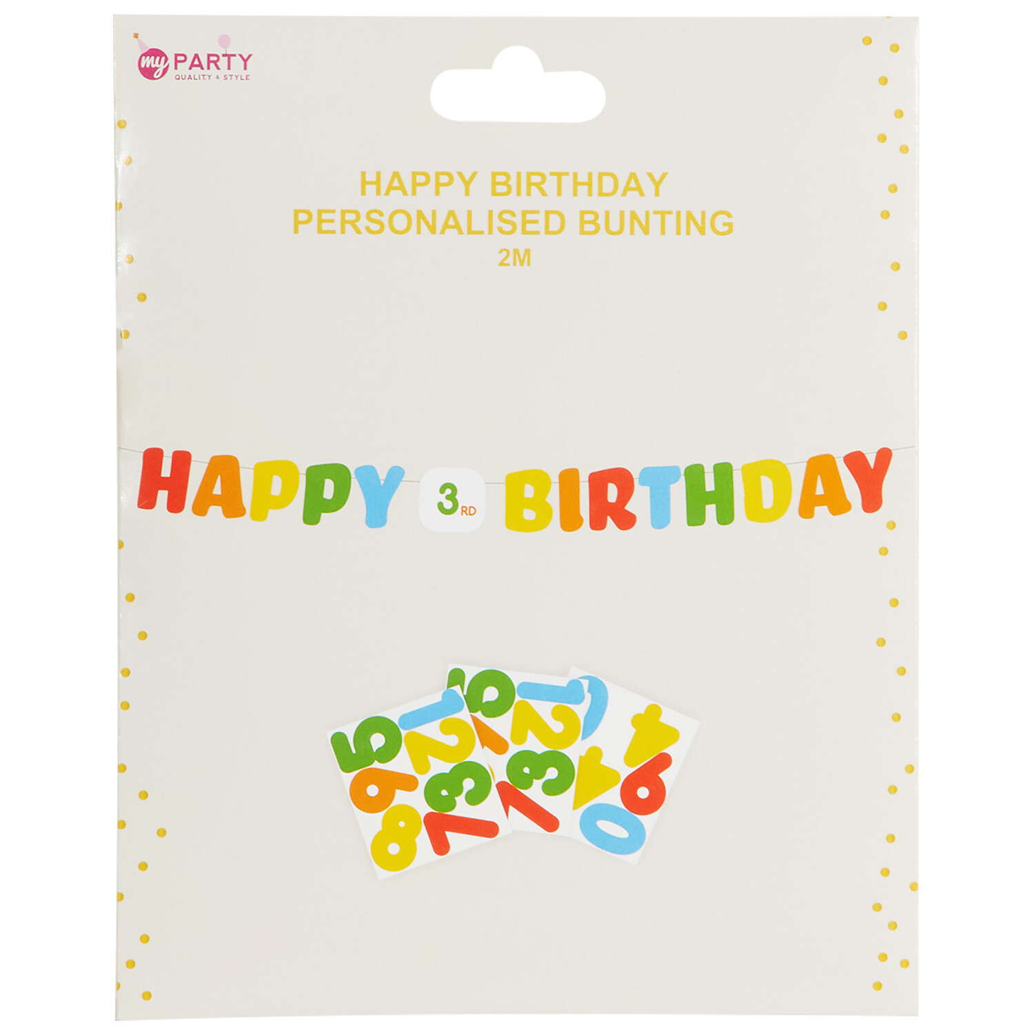 Happy Birthday Multicolour Personalised Bunting - Multicolour Image 1