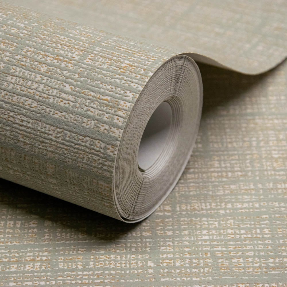 Grandeco Katsu Plain Blown Sage Green Textured Wallpaper Image 2