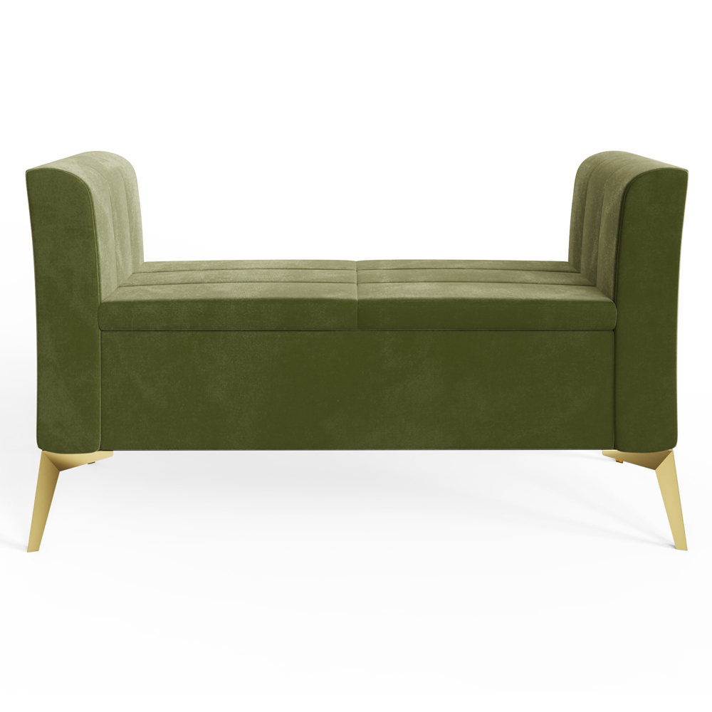 GFW Pettine Green Ottoman Storage Bench Image 3