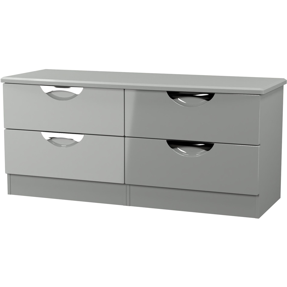 Crowndale Camden 4 Drawer Grey Gloss and Dusk Grey Bed Box Ready Assembled Image 4