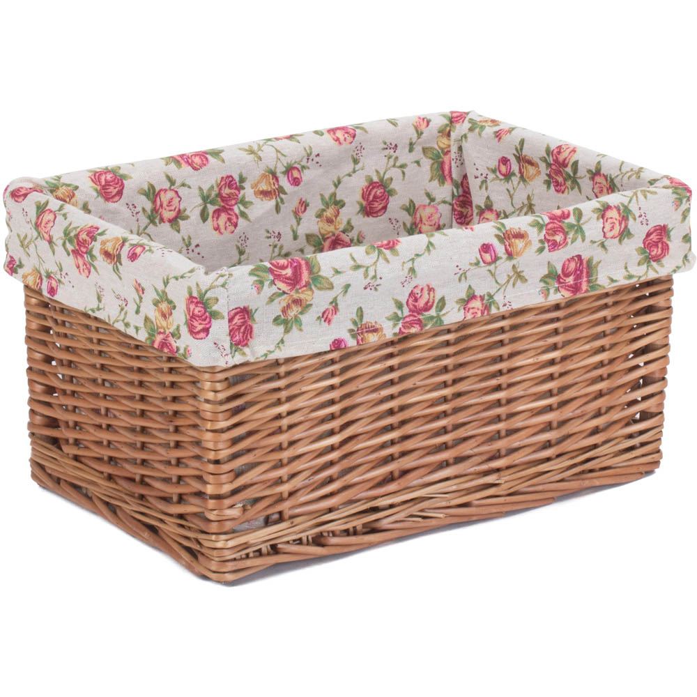 Red Hamper Small Double Steamed Garden Rose Willow Storage Basket Image 1