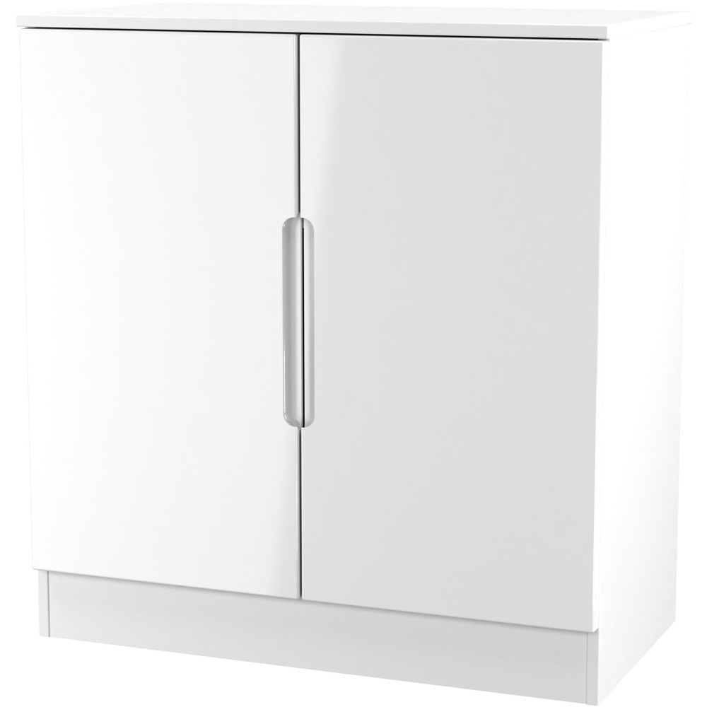 Crowndale Milan 2 Door White Gloss and White Cabinet Ready Assembled Image 4
