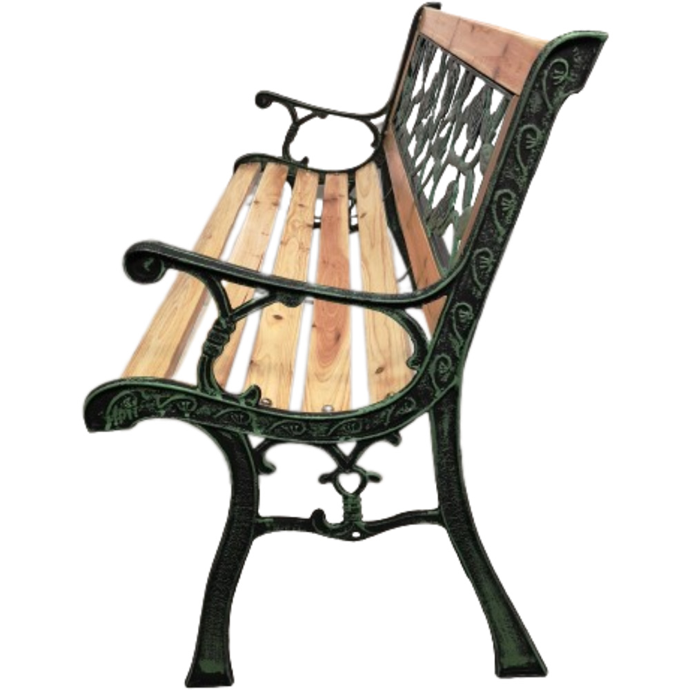 Samuel Alexander 2 Seater Rose Design Wooden Garden Bench Image 3