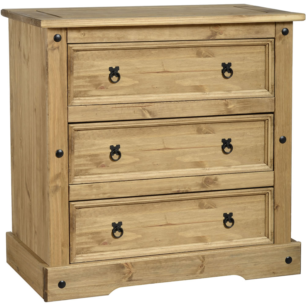 Corona Solid Pine 3 Drawer Chest of Drawers Image 1