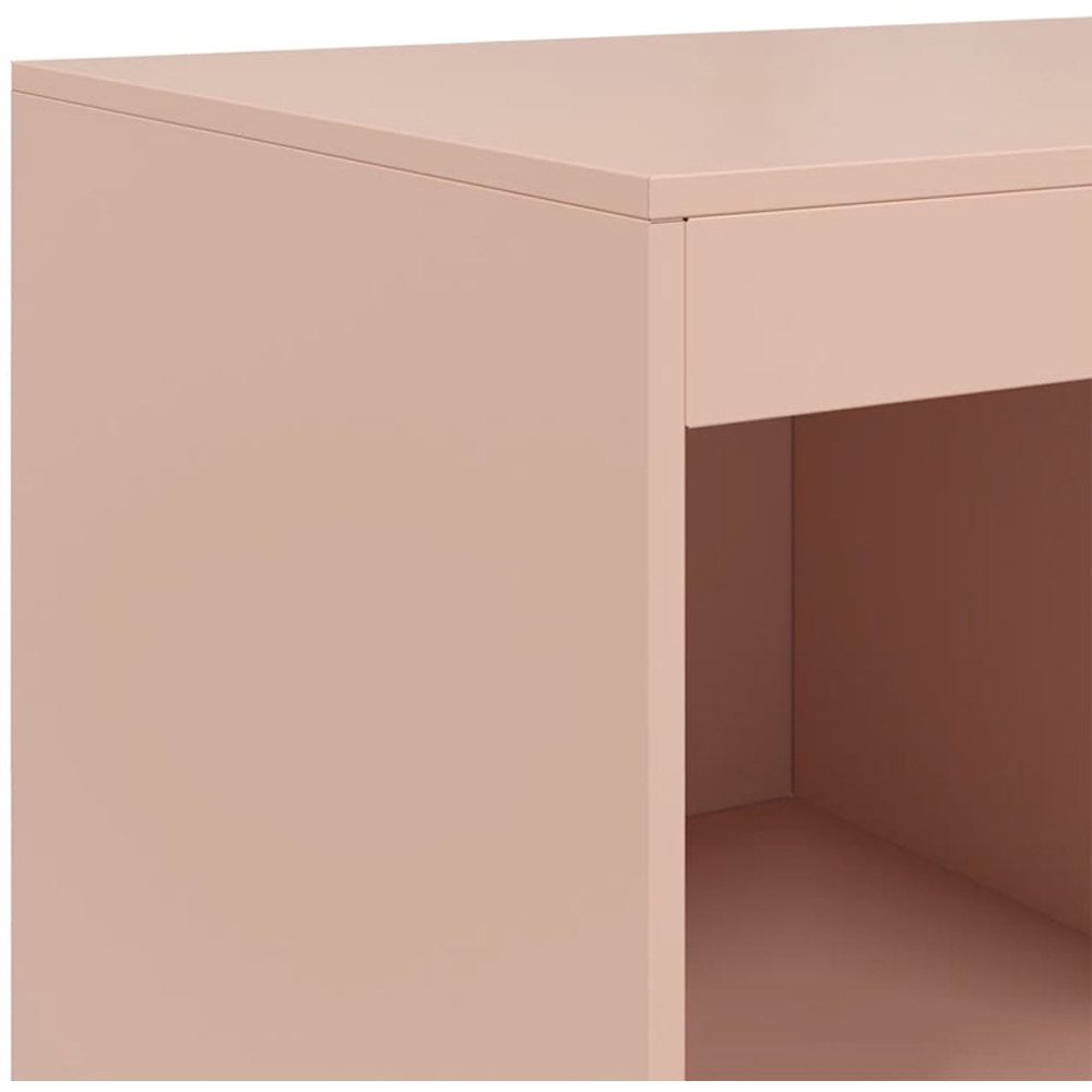 vidaXL 4 Drawer 4 Open Shelf Pink Highboard with Metal Handle Image 9