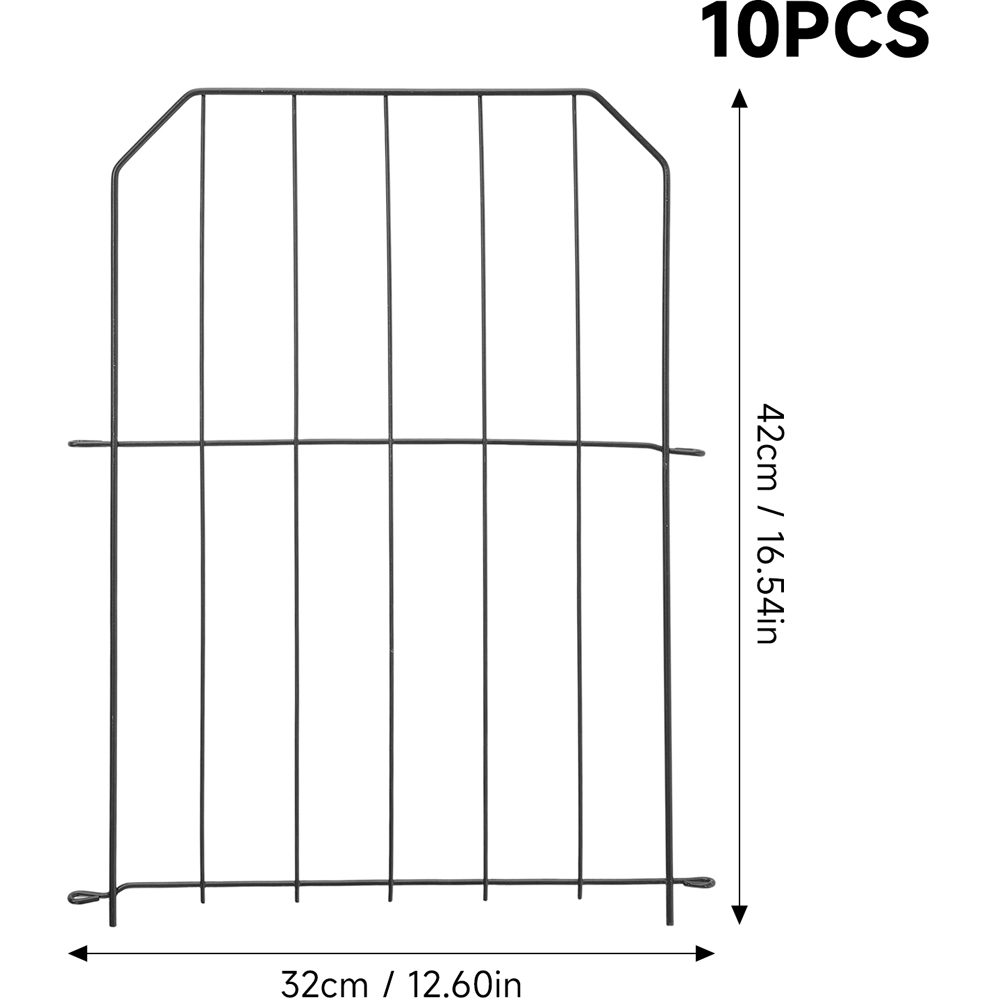 Living and Home Wave Design 1.3ft 10 Pack Metal Garden Fence Panel Image 6