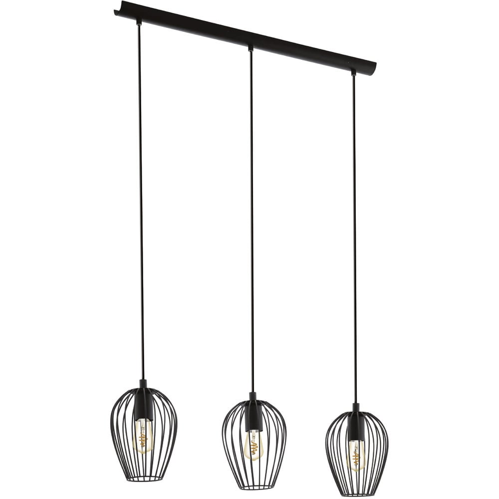 EGLO Newtown Black 3 LED Metal Pendant Light Image 1