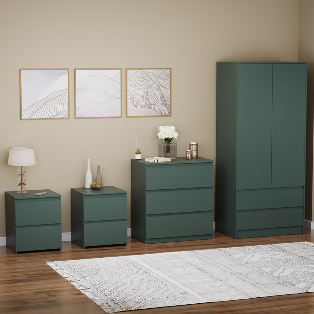 Denver Jasper Green 4 Piece Bedroom Furniture Set Image 1