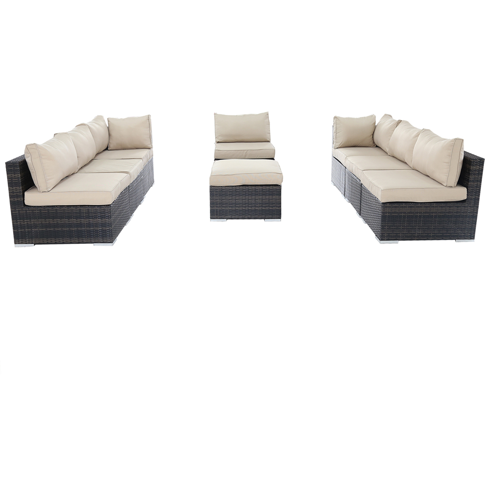 Furniture One 8 Seater Brown Rattan Garden Sofa Set Image 5