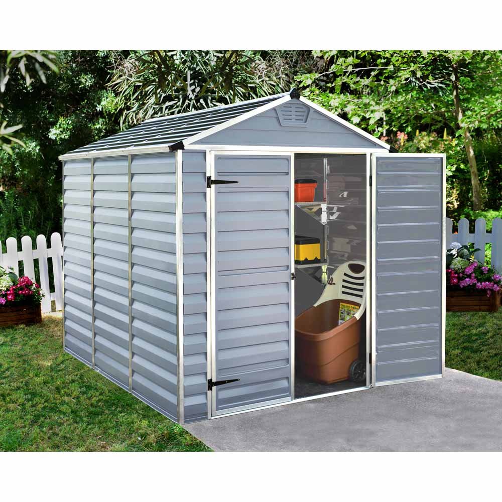 Palram 6 x 8ft Anthracite Skylight Plastic Garden Shed Image 3