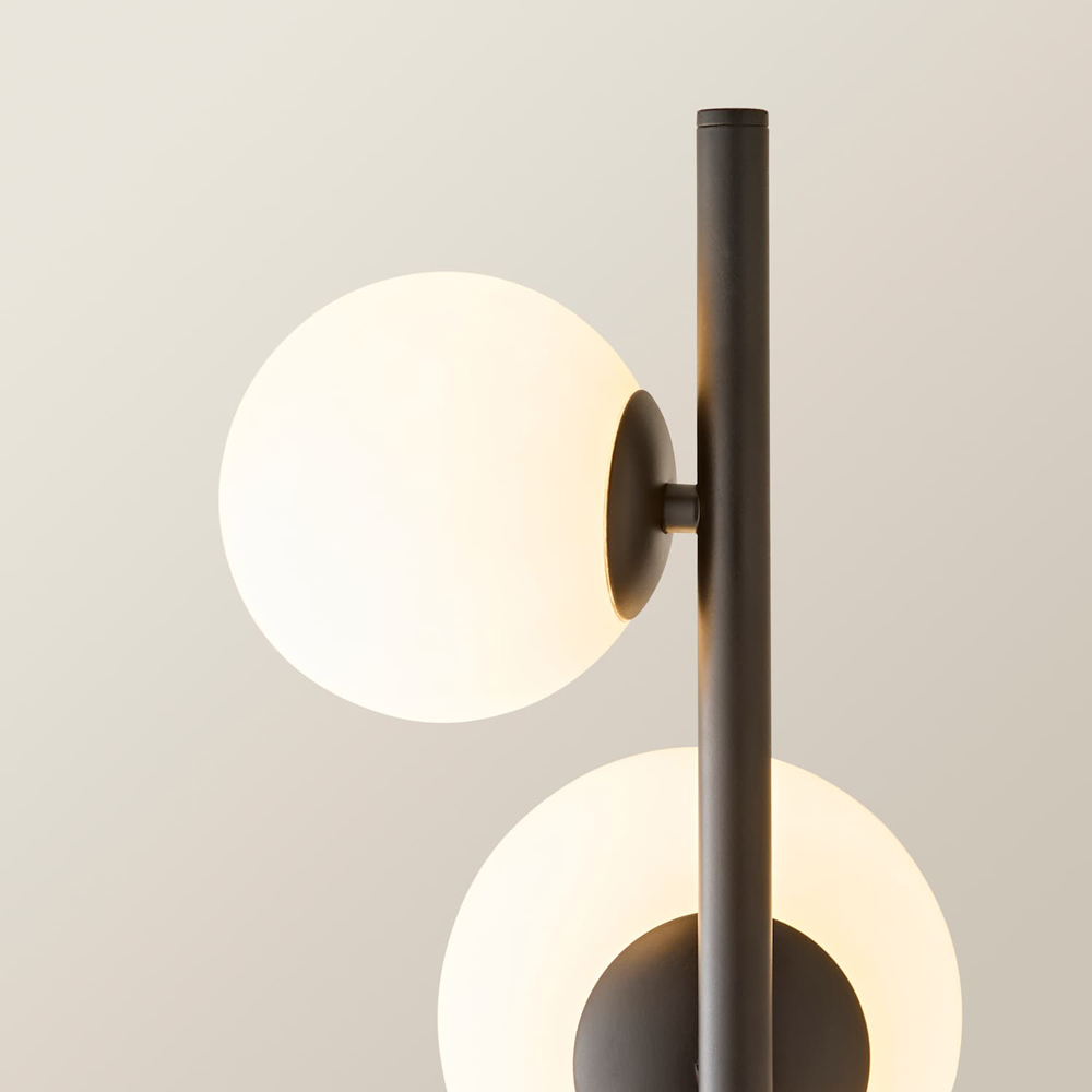 ValueLights Marlow 5 Way Globe Matte Black LED Floor Lamp with Bulb Image 3
