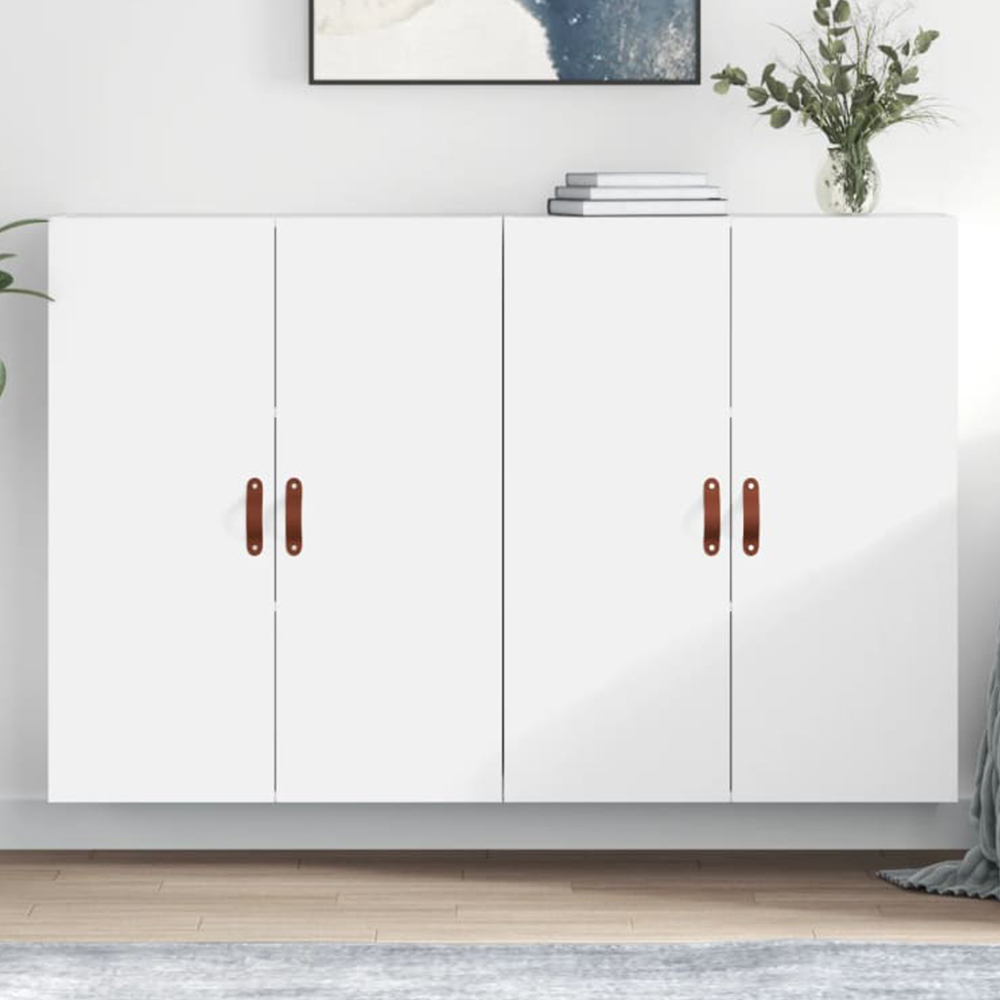 vidaXL 2 Door White Wall Mounted Cabinet Set of 2 Image 1