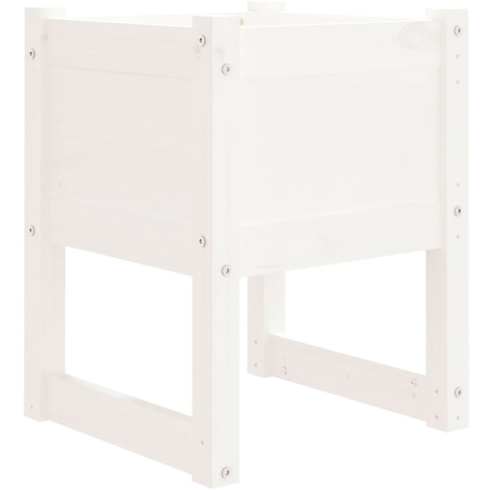 vidaXL White Solid Pine Wood Garden Planter 40 x 40 x 52.5cm 2 Pack Image 1
