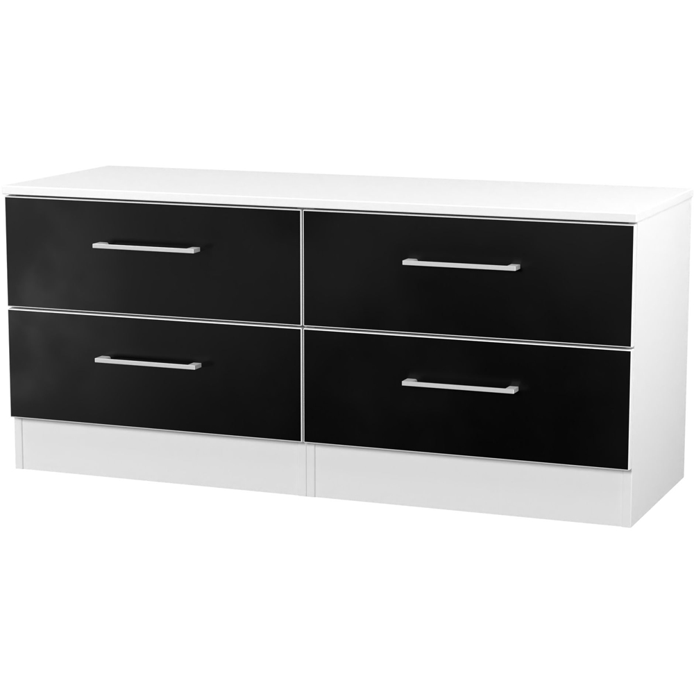 Crowndale Worcester 4 Drawer Matt Black and White Bed Box Ready Assembled Image 3