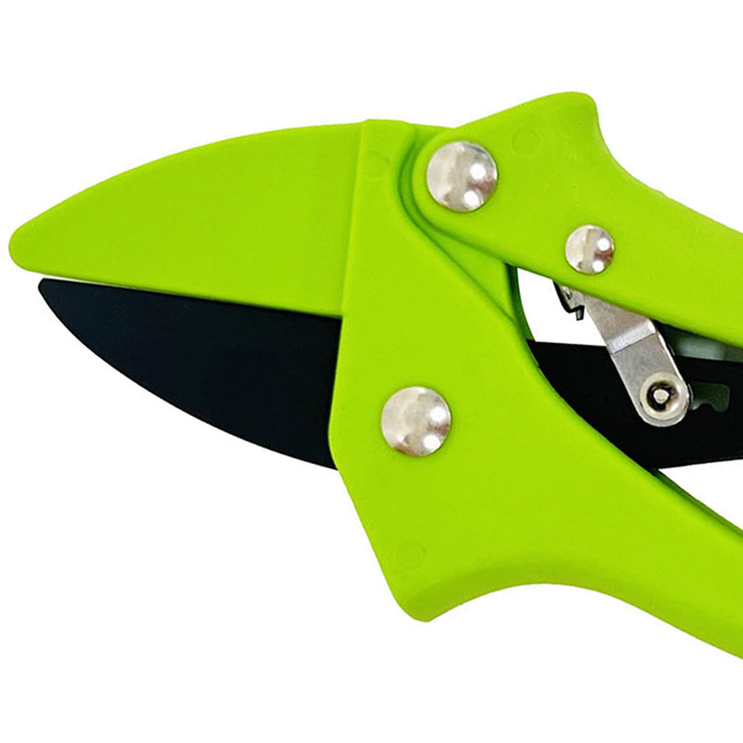 Non Slip Handle Ratchet Secateurs Green Image 3