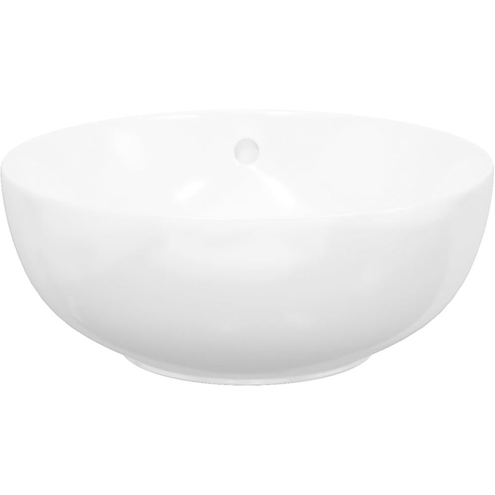vidaXL White Ceramic Round Wash Basin 170 x 440mm Image 3
