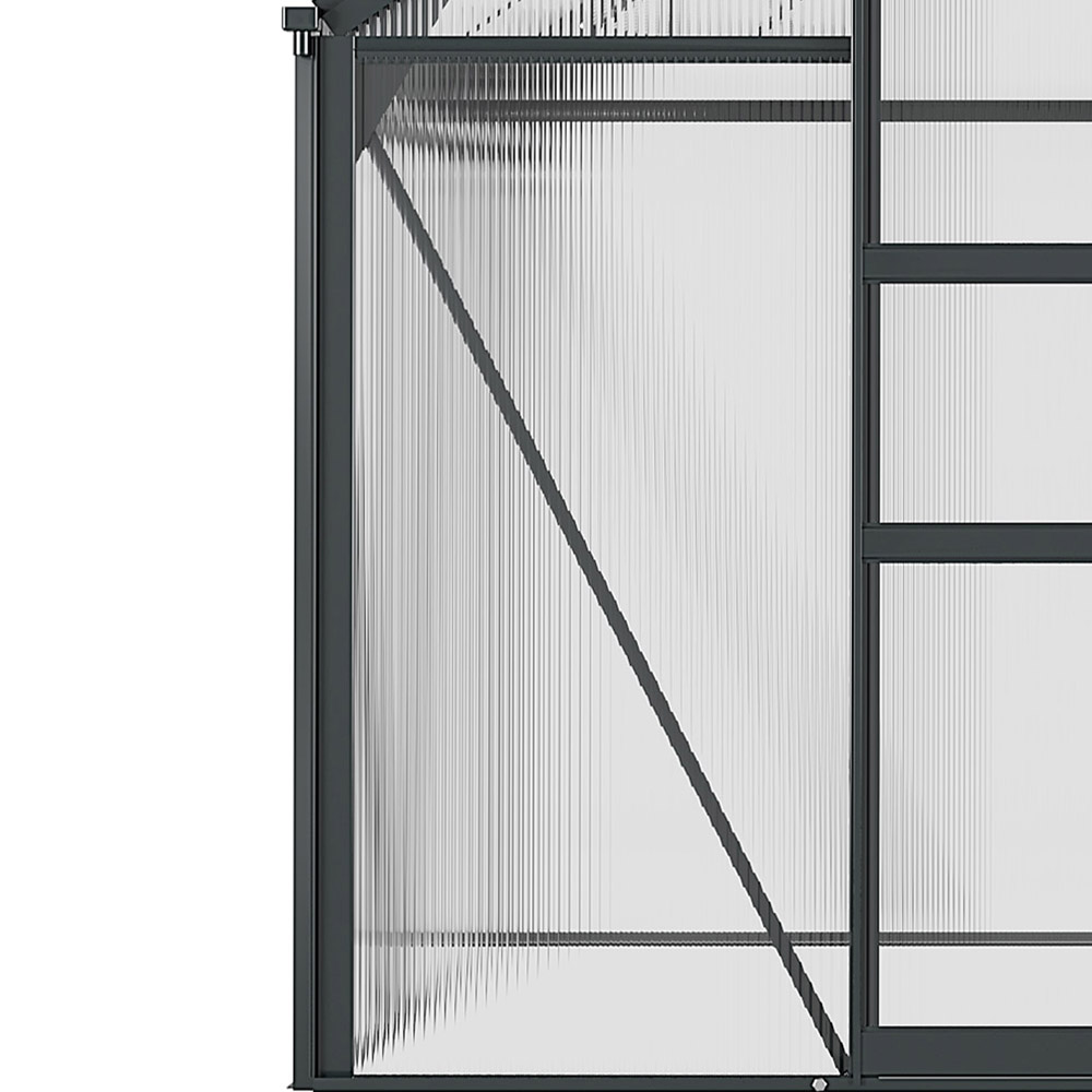 Outsunny Galvanised Aluminium Polycarbonate 6 x 6ft Walk In Greenhouse Image 3