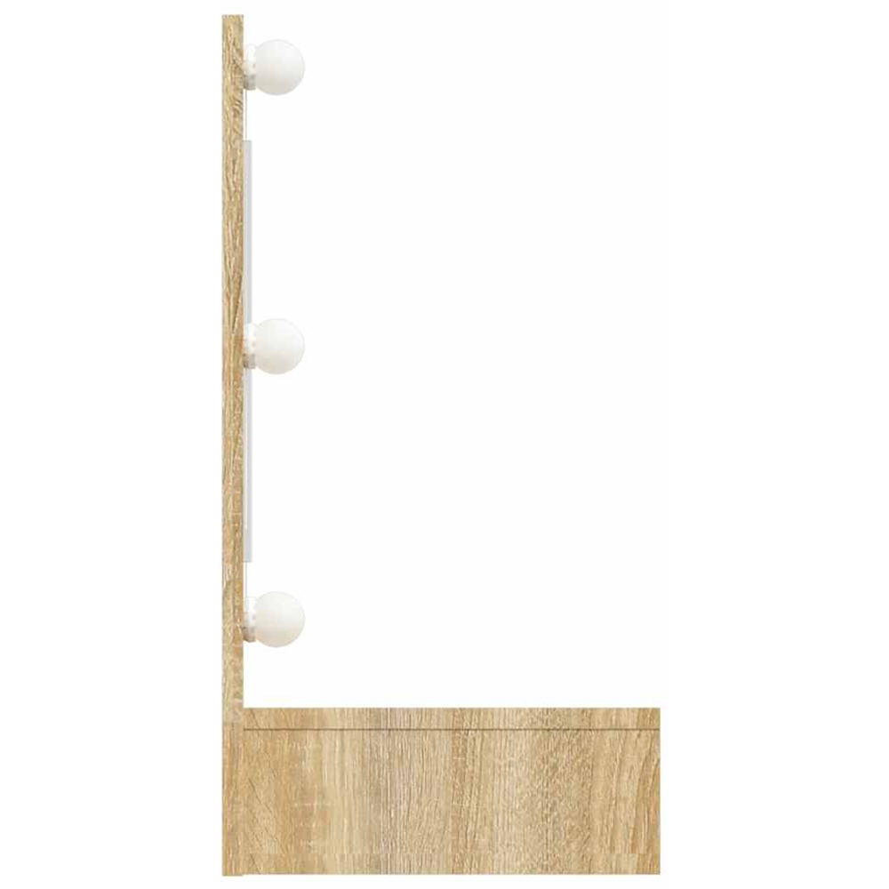 vidaXL 4 Open Shelf Sonoma Oak LED Mirror Wall Mounted Bathroom Cabinet Image 5