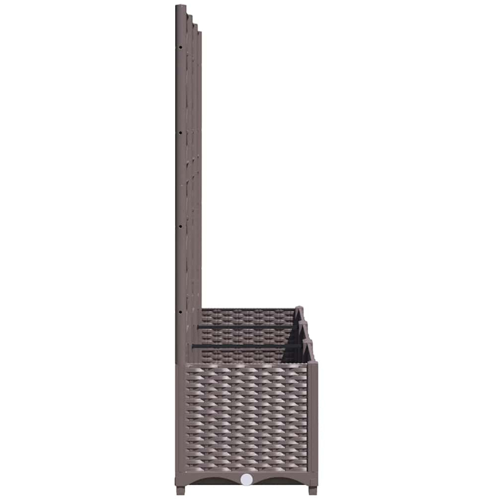 vidaXL Brown Polypropylene Garden Planter with Trellis 120 x 40 x 136cm Image 4