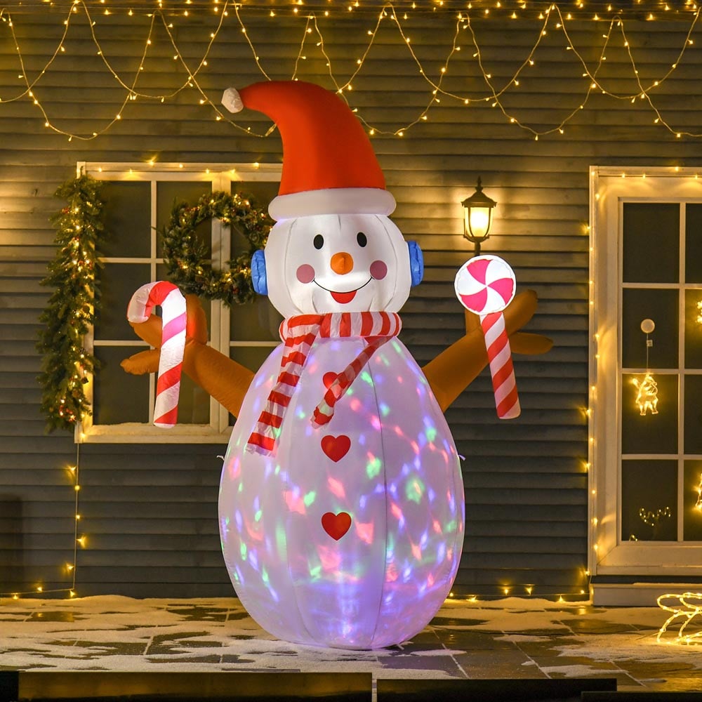 Everglow LED Inflatable Christmas Snowman with Candy Canes Decoration 7.8ft Image 8