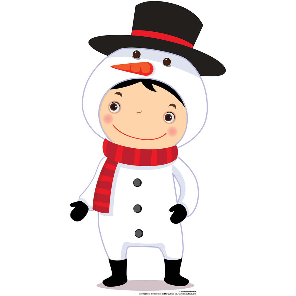 Star Cutouts Mini Snowman Boy Cardboard Cutout 2.11ft Image 1
