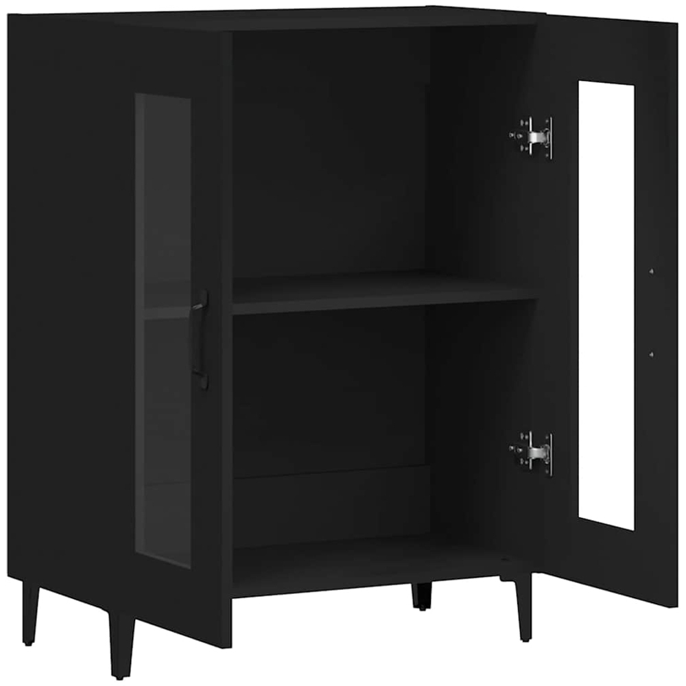 vidaXL 2 Glass Door Black Sideboard Image 5