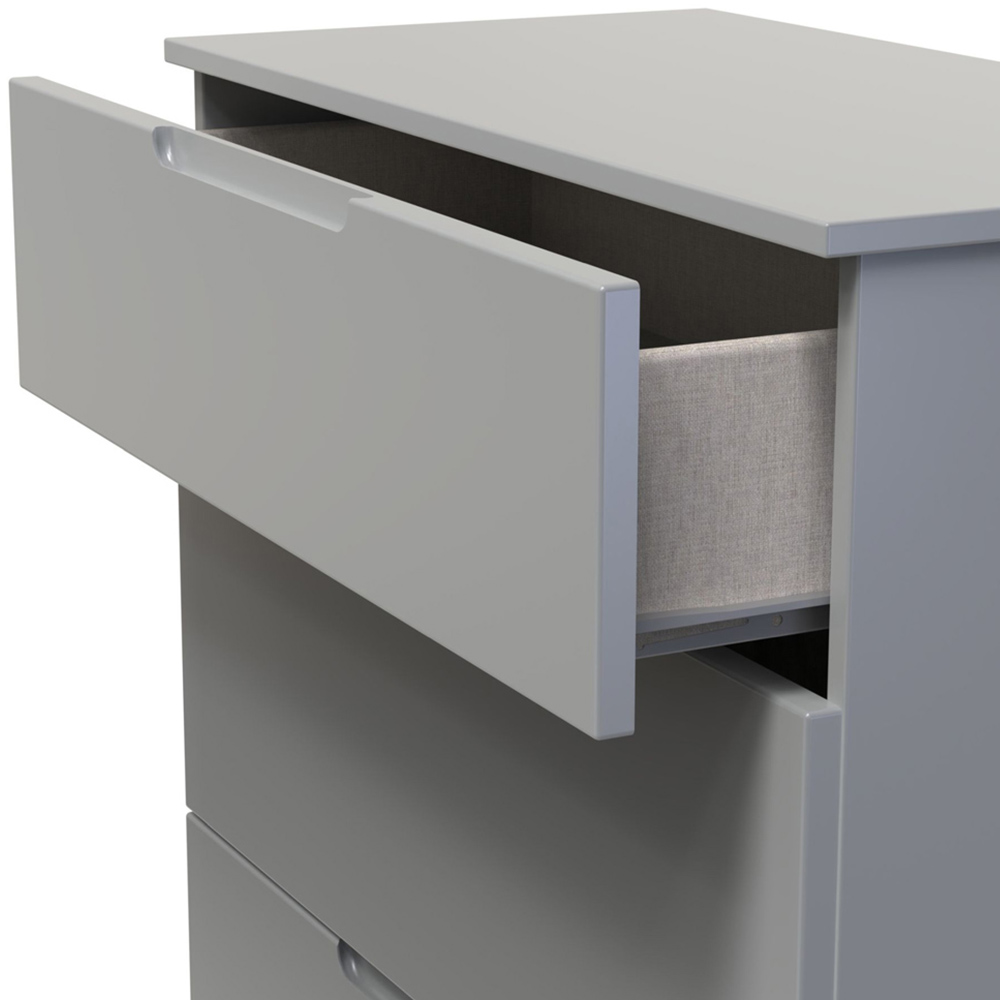 Crowndale Milan 3 Drawer Dusk Grey Deep Chest of Drawers Ready Assembled Image 6