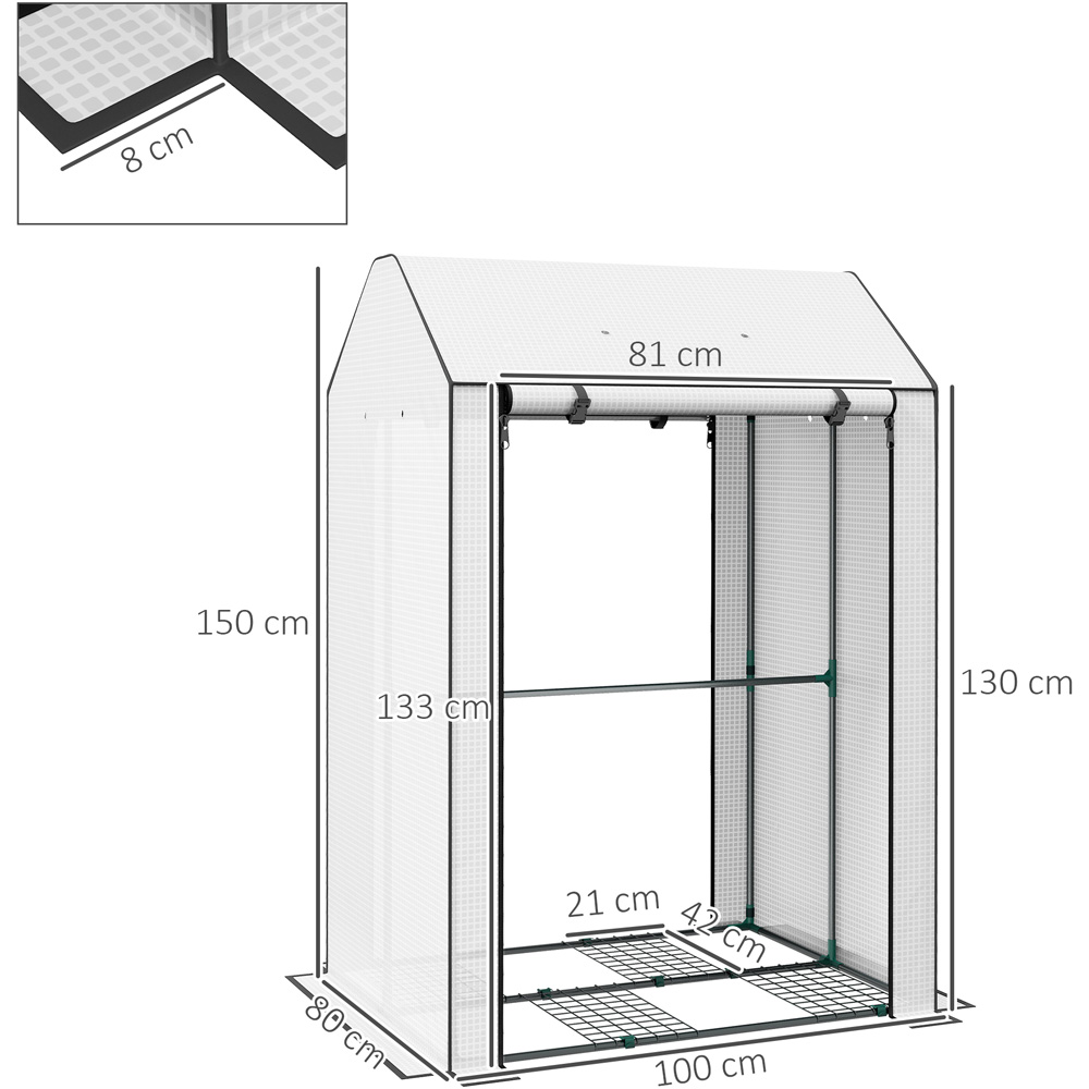 Outsunny 4 Shelf Steel Frame 3 x 3ft Portable Greenhouse Image 7