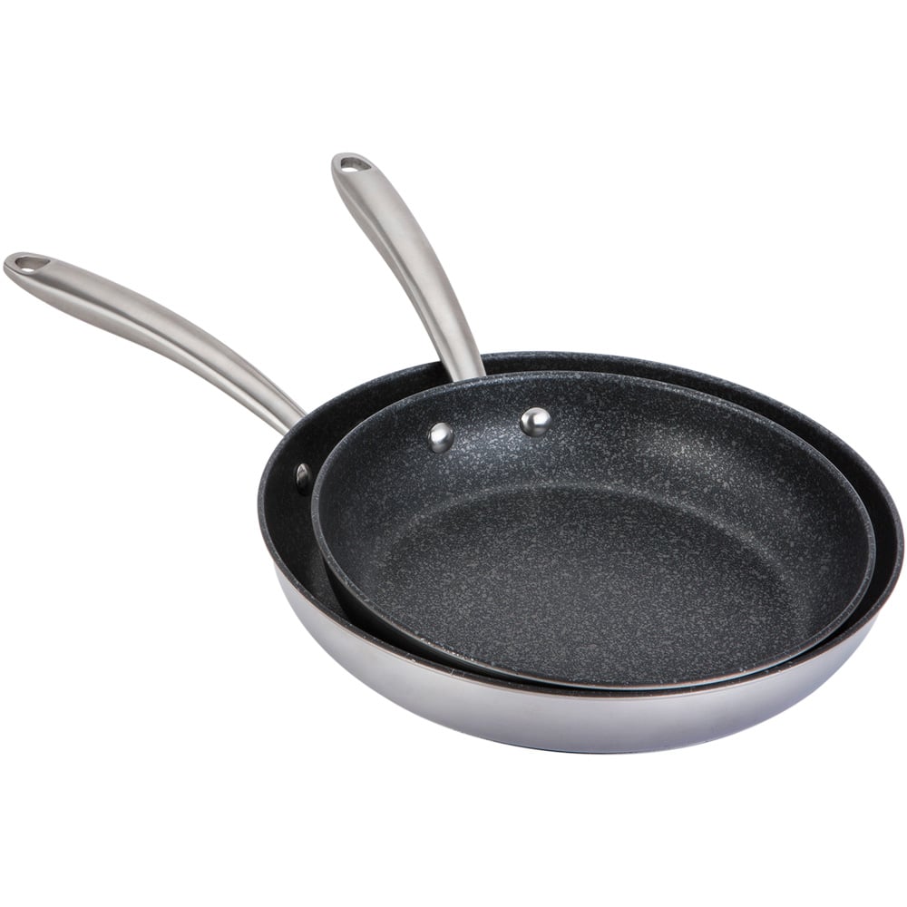 Prestige 2 Piece Scratch Guard Stainless Steel Frying Pan Image 1