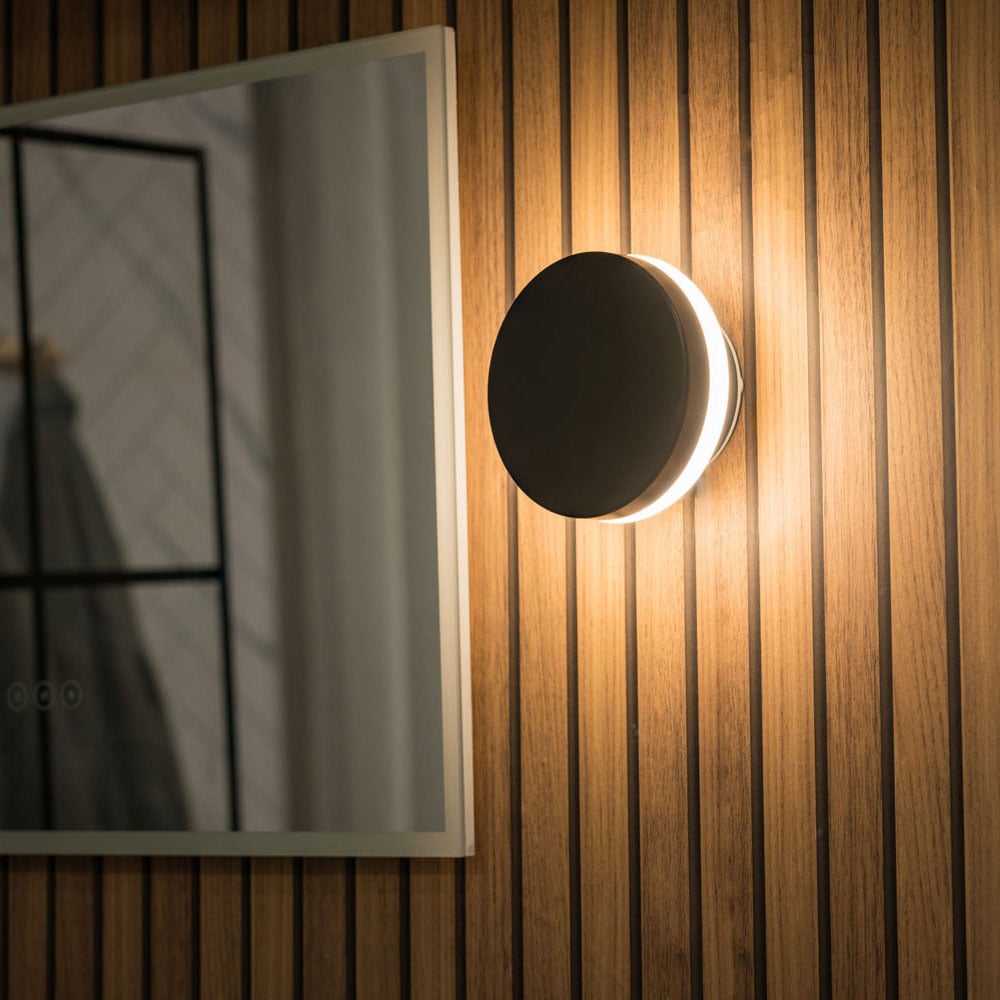 ValueLights Infinity Black Backlit Circle Integrated LED Wall Light Image 4