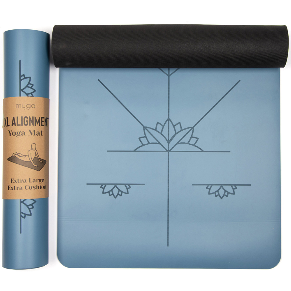 Myga Blue Alignment Yoga Mat XL Image 2