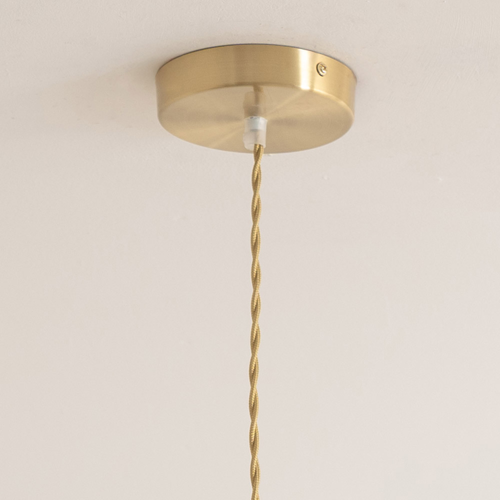 ValueLights Lane 5 Tier Green Glass Shade Brushed Gold Single LED Ceiling Pendant Light Image 4
