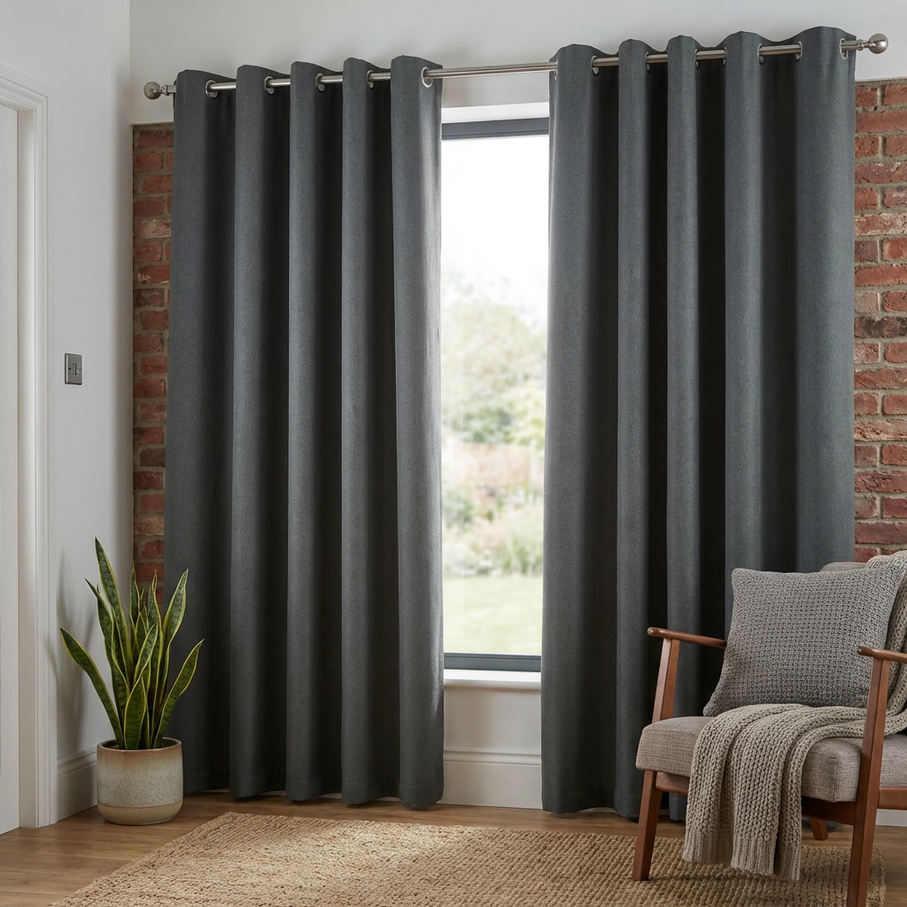 Linden Washable Blackout CurtainCharcoal229cm Image 7