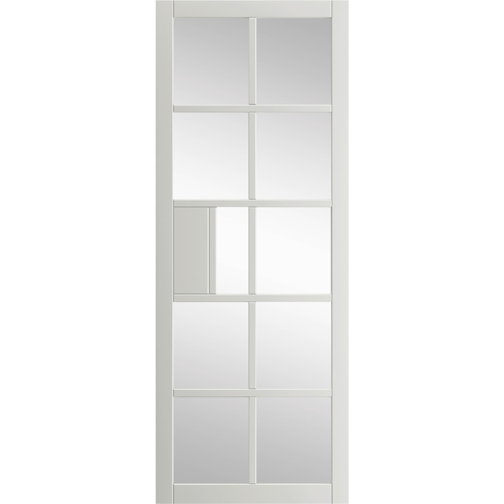 JB Kind Plaza Urban Industrial White Clear Glass Internal Door 1981 x 838mm Image 1