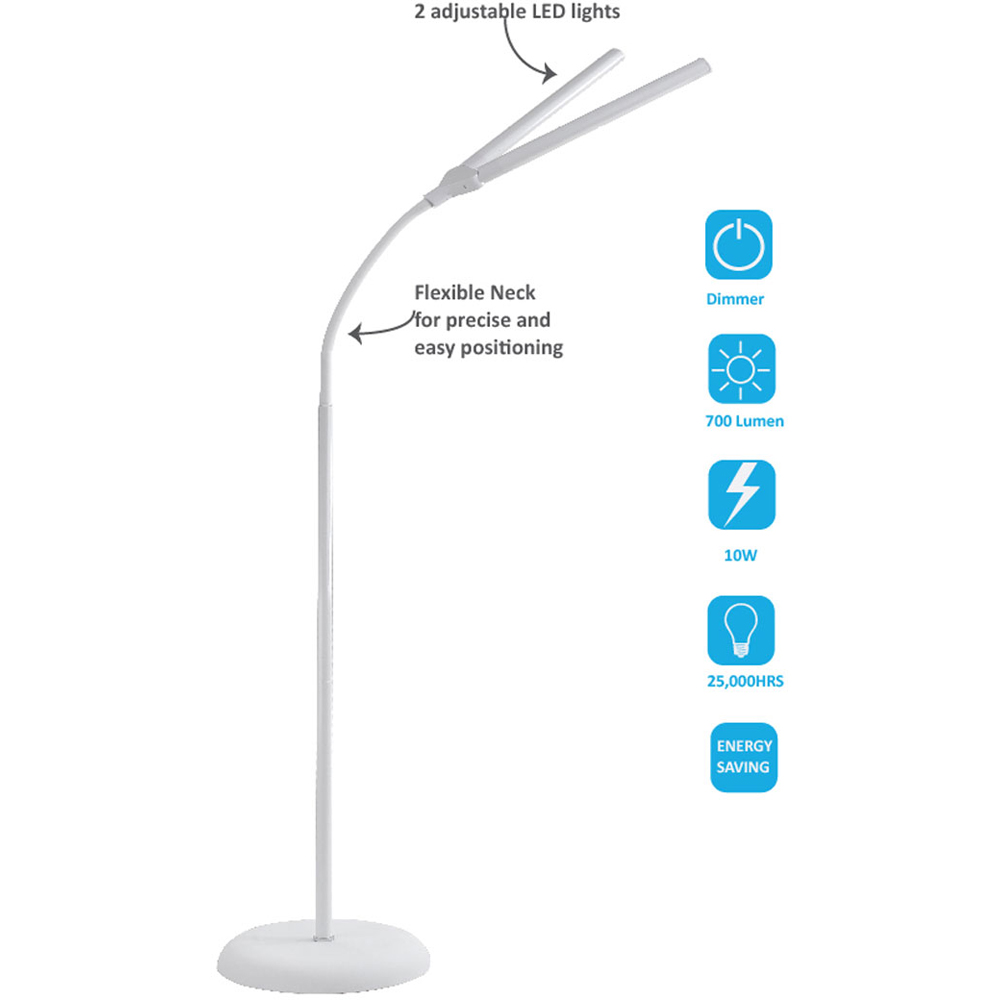 Sewing Online SO1360 White Double Tube Dimmable LED Lamp Floor Lamp with Adjustable Brightness Image 4