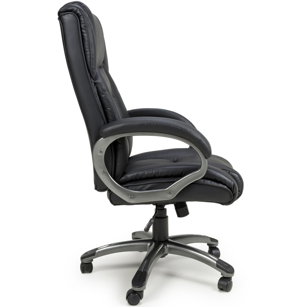 wilko Regent Black Executive Leather-Faced Office Chair Image 3