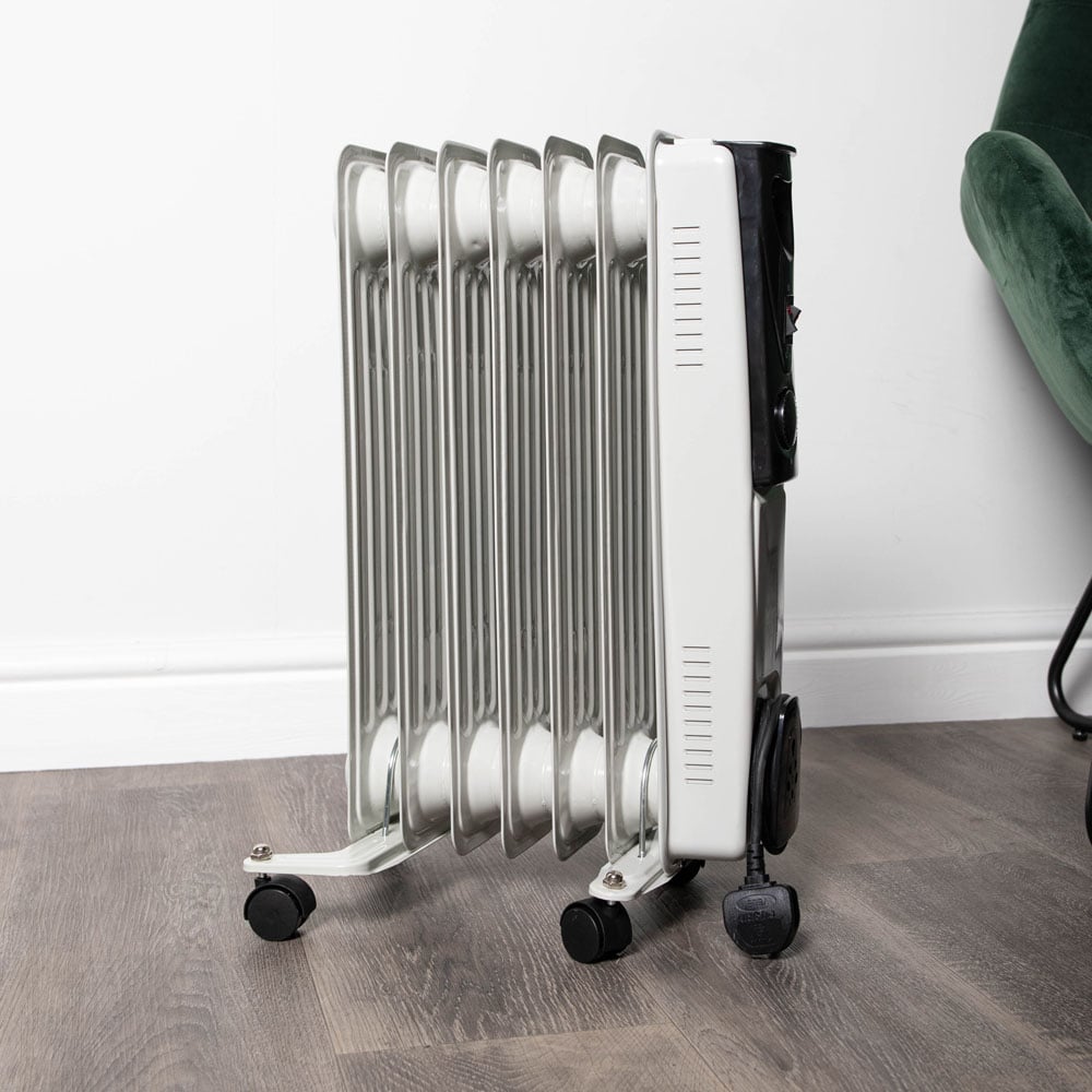 Samuel Alexander 7 Fin White Oil Filled Heater Radiator 1500W Image 3