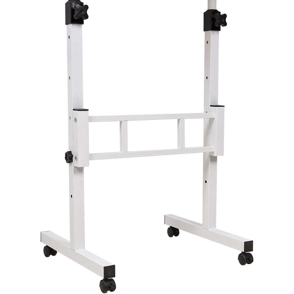 Living and Home White Height Adjustable Mobile Desk with Lockable Wheels Image 4