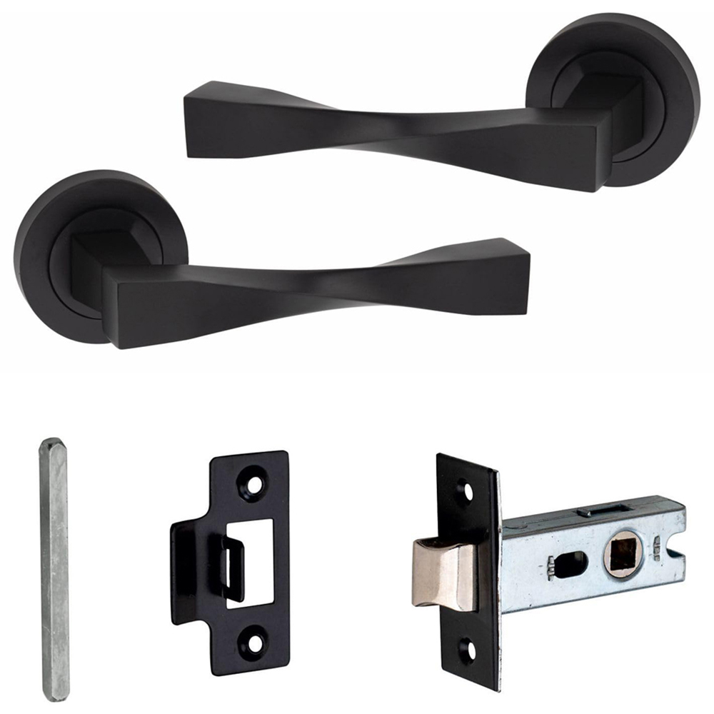 Golden Grace Matt Black Straight Astrid Twist Handles Set 52mm 5 Pack Image 2