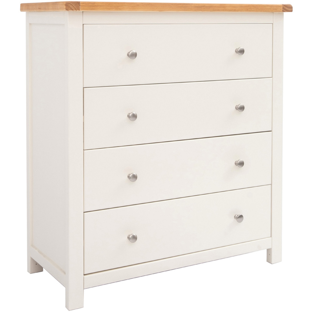 Maggiori 4 Drawer Off White Chest of Drawers with Chrome Knobs Image 3