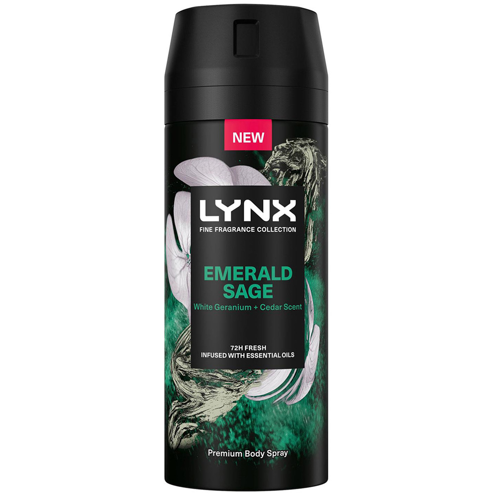 Lynx Fine Fragrance Collection Emerald Sage Deodorant Body Spray 150ml 27 Pack Image 2