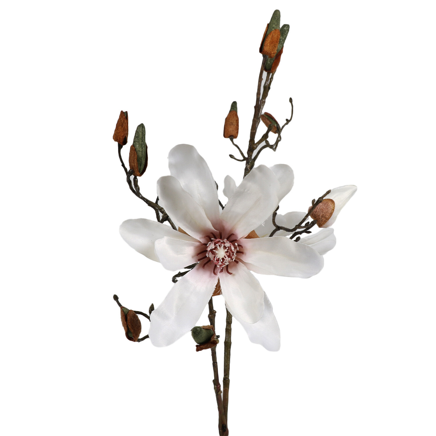 White Magnolia Single Stem Artificial Flower Image 2
