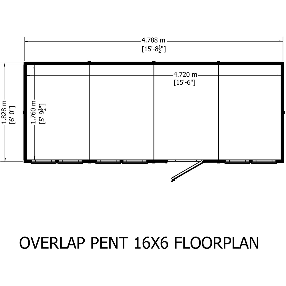 Shire 16 x 6ft Overlap Pent Garden Shed Image 8