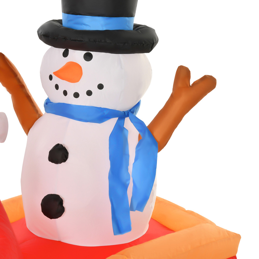 Everglow LED Inflatable Christmas Santa Claus with Snowman on Sleigh Deer 4.2ft Image 4